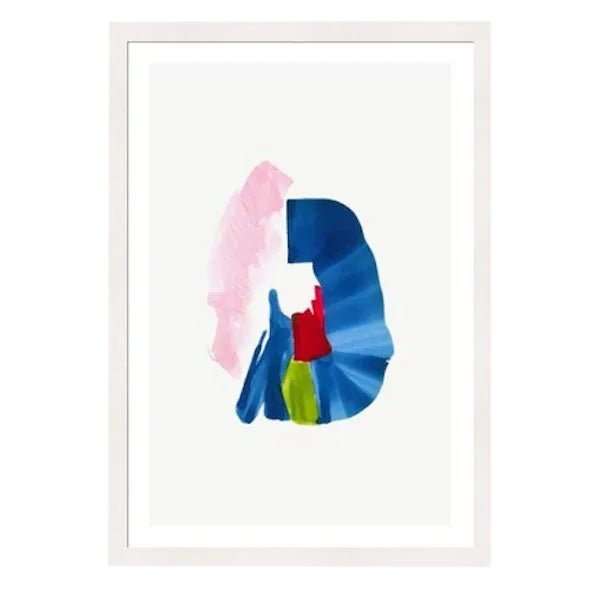 Framed in White 'Color Study 5' Watercolor Print on Textured Paper by Encarnacion Portal Rubio For Sale