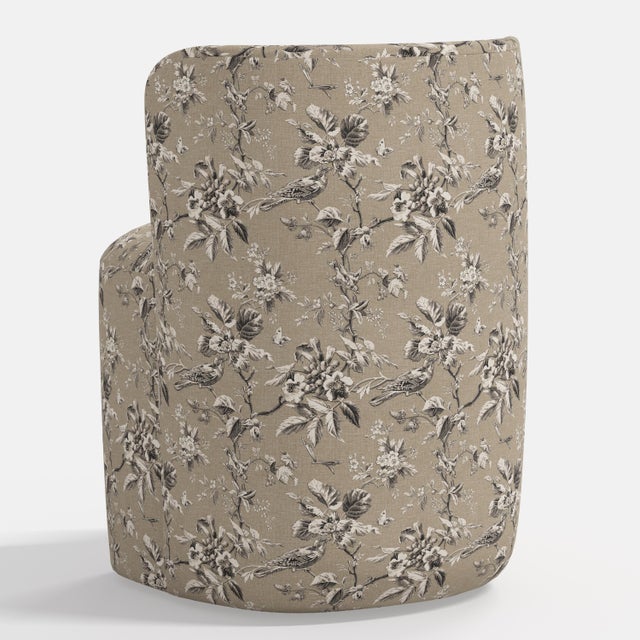 Stoffer Home x Cloth & Company Gail Dining Chair Michigan Bird Toile Sand For Sale In Chicago - Image 6 of 6