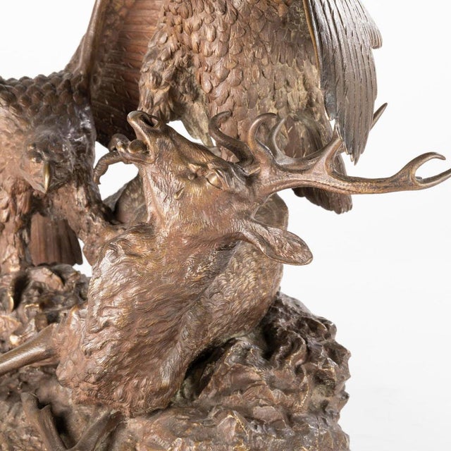 Metal Sculpture in Patinated Bronze attributed to Christophe Fratin For Sale - Image 7 of 12