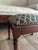 Traditional Antique Mahogany Footstool With Custom Blue and Gold Upholstery For Sale - Image 3 of 5