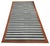 Casa Cosima Handmade Cotton Area Rug, Vegetable Dyed, Sky Blue, Gray and Terracotta Striped Dhurrie -8'x12' For Sale - Image 4 of 13