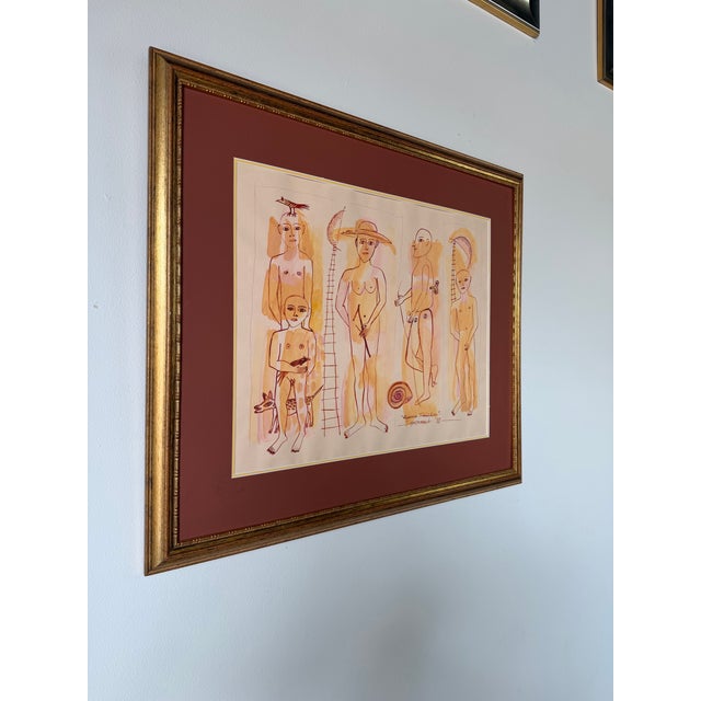 Original 2002 mixed media artwork titled “Espacios Transitados” by artist José García Montebravo. This expressive...