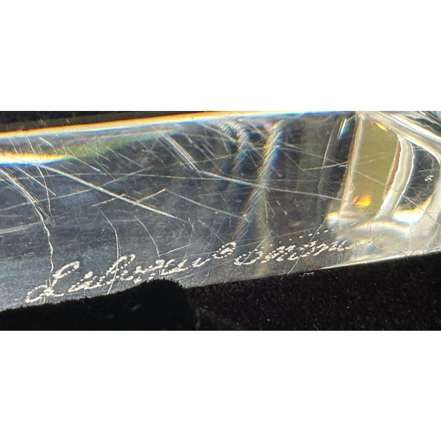 Pristine Lalique Louisiane Peacock/Crane 1970's Retired Crystal Sculpture For Sale - Image 11 of 12