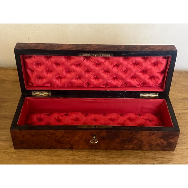 French French Napoleon III Period Burl & Brass Box, 1880's For Sale - Image 3 of 12