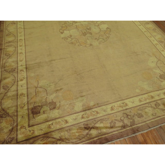 Mid-Century Modern Pale Antique Chinese Rug, 8'9'' X 11'5'' For Sale - Image 3 of 11