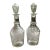 Late 19th Century Victorian Blown Etched Glass Decanters- Set of 2 For Sale
