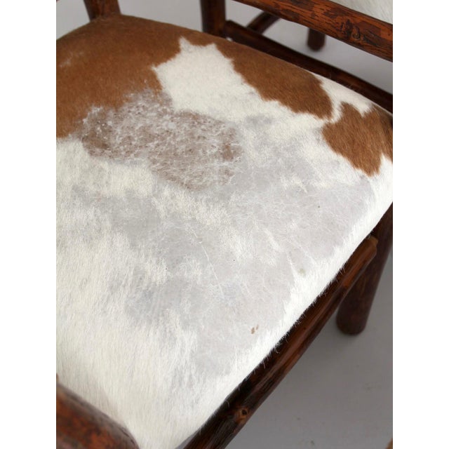 Vintage Old Hickory Hair on Hide Armchairs Set 4 For Sale - Image 6 of 18