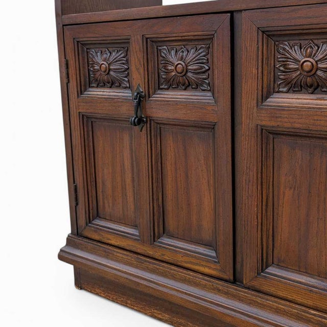 Vintage Freestanding Wall Unit – Wooden Room Divider, Storage Shelf, Antique Display Cabinet, Multi-Function Bookcase For Sale - Image 18 of 18