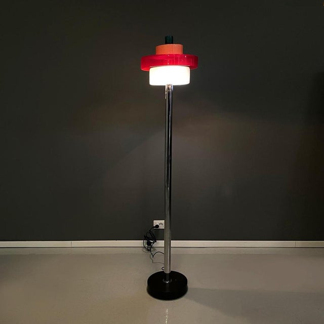 Italian modern Glass Floor lamp Allarnisam by Ettore Sottsass for Venini, 1990s Floor lamp mod. Allarnisam with diffuser...