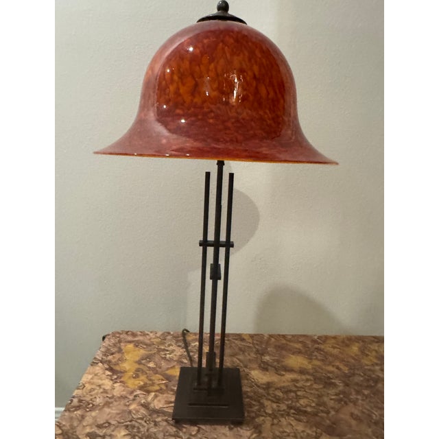 Signed Wimberley Glassworks Handblown Art Glass Table Lamp – Sculptural Studio Glass Lighting, Texas Modern For Sale - Image 4 of 8