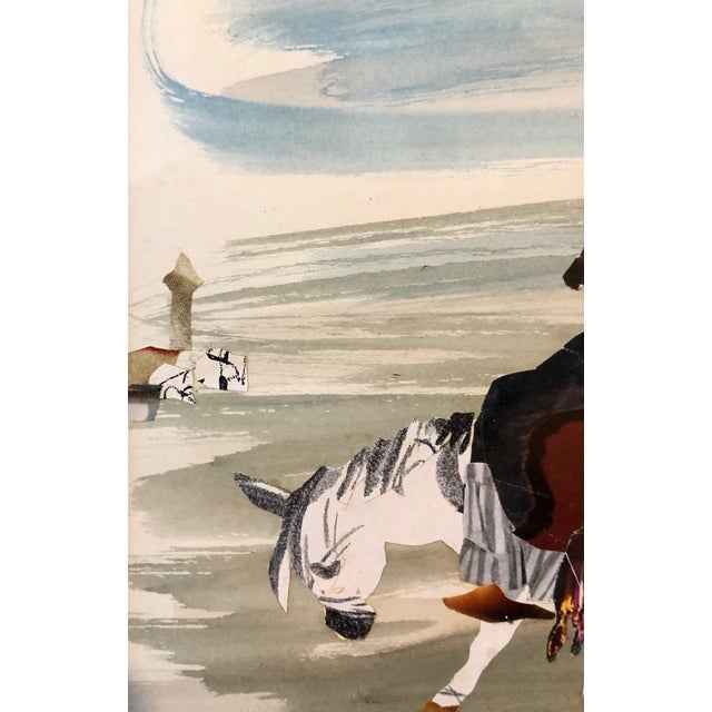 Judith Yellin Ginat, Israeli Abstract Figure Torn Paper Collage Watercolor Painting Bezalel Woman Art, 1960 For Sale - Image 4 of 5