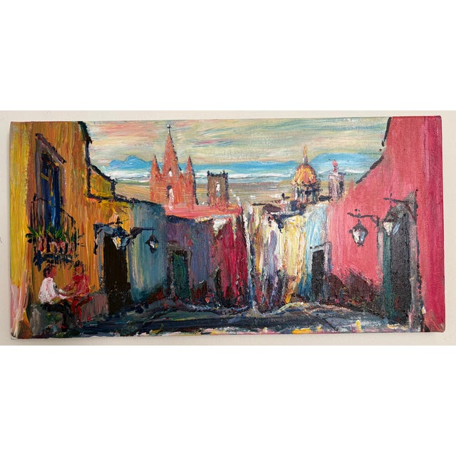 Paint Vintage Mid-Century Modern Oil Painting For Sale - Image 7 of 12