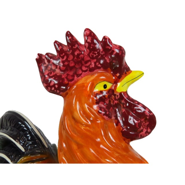 Vintage Extra Large Life-Size Italian Ceramic Rooster For Sale - Image 9 of 12