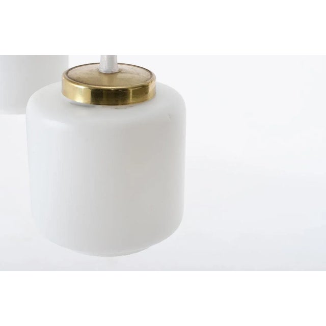 Pendant Light with 5 Lights in Teak & Opaline, 1950s For Sale - Image 9 of 12