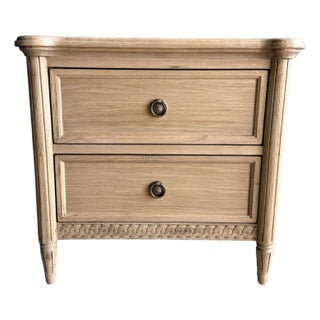Louis XVI Style White Oak Nightstand 2 Drawers For Sale