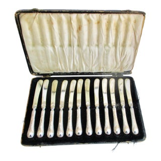 Antique British Butter Knife Set of 12- Set of 12 For Sale