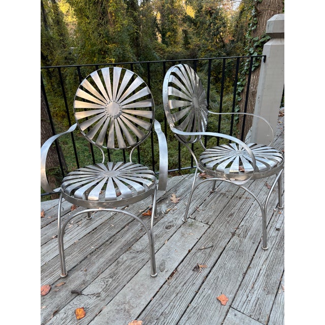 Chrome-Style Chairs Attributed to Francois Carre - Set of 2 For Sale In Atlanta - Image 6 of 9