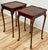 Wood Vintage Bombay Company Scalloped Edge Queen Anne Style Side Table Pair For Sale - Image 7 of 12
