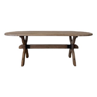 Costa 96” Reclaimed Pine Oval Dining Table in Vintage Natural For Sale