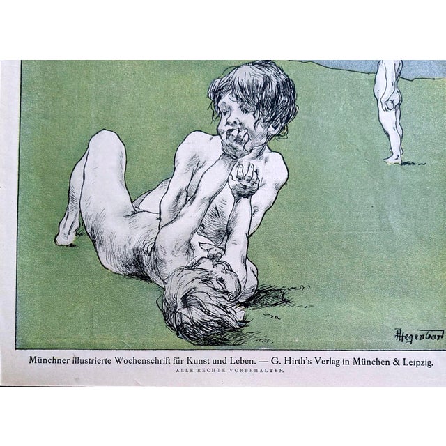 Art Nouveau Original 1897 Jugend Magazine Cover No. 11 by Fritz Hegenbart – German Art Nouveau (Jugendstil) Print For Sale - Image 3 of 4
