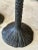 Black Pair Vintage Coastal Rustic Metal Palm Tree Staggering Candlestick Holders For Sale - Image 8 of 11