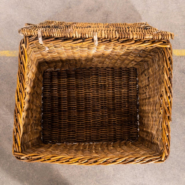 1920’s original english wicker baskets. Oversized industrial storage baskets retaining original faded branding. Handmade...