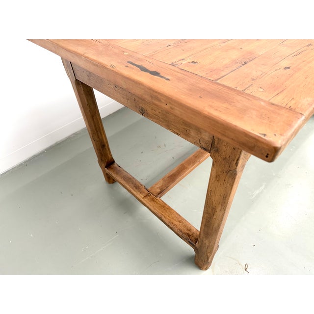 Cherrywood Farmhouse Table with Drawer and Low Stretcher, France, 1950s For Sale - Image 4 of 18