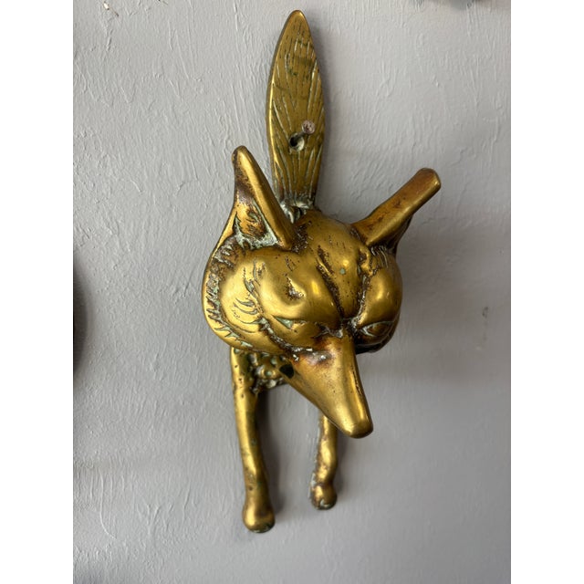 Vintage English Brass Fox Door Knocker For Sale In Naples, FL - Image 6 of 6