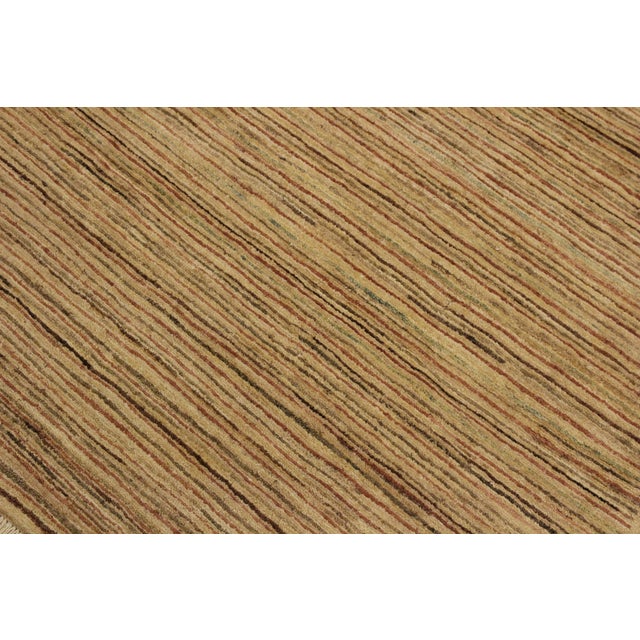 Boho Chic Gabbeh Beige/Rust Wool Rug - 4'2'' X 5'9' For Sale - Image 4 of 10