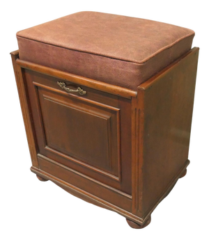 Victorian Upholstered Walnut Fall Front Piano Stool