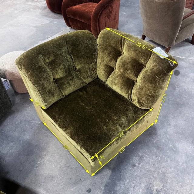 Limited Edition: Lugo Modular Sofa in Green Chenille For Sale - Image 14 of 18