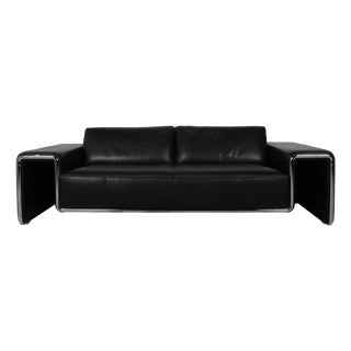 DS-180 Leather Three-Seater Black Sofa from de Sede For Sale