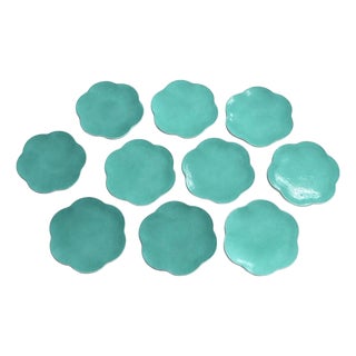 Vintage Italian Flower Shaped Charger or Dinner Plates - Set of 10 For Sale