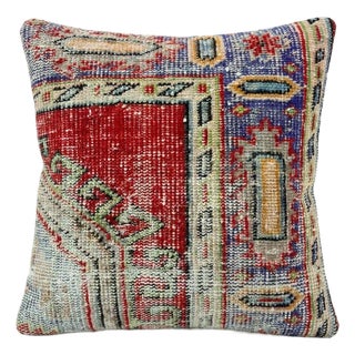 Turkish Oushak Rug Pillow Cover 20'' X 21'' For Sale
