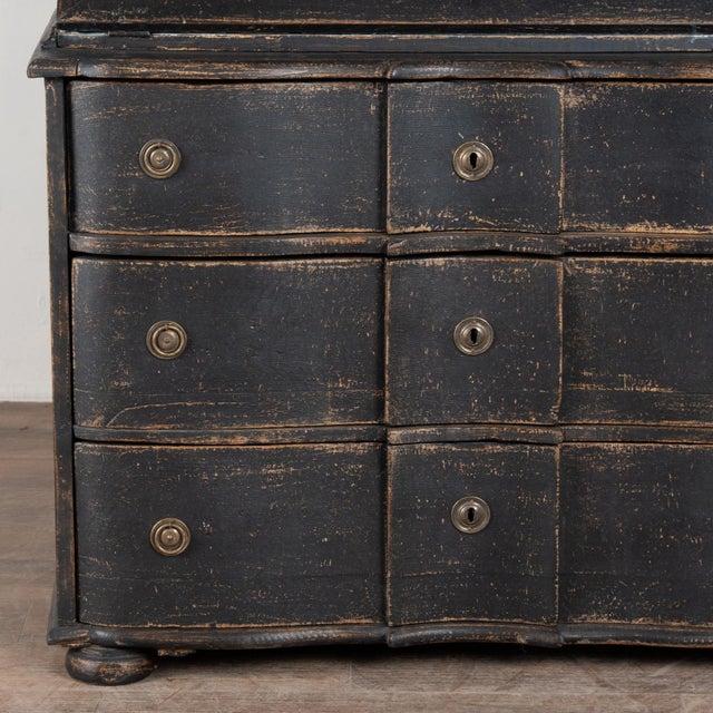Black Early 19th Century Danish Black Painted Secretary Bureau For Sale - Image 8 of 9