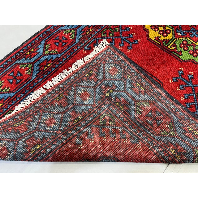 Red Filpa Elephant Foot Tribal Oriental Runner Rug, 2'9" X 6'6" For Sale - Image 12 of 16