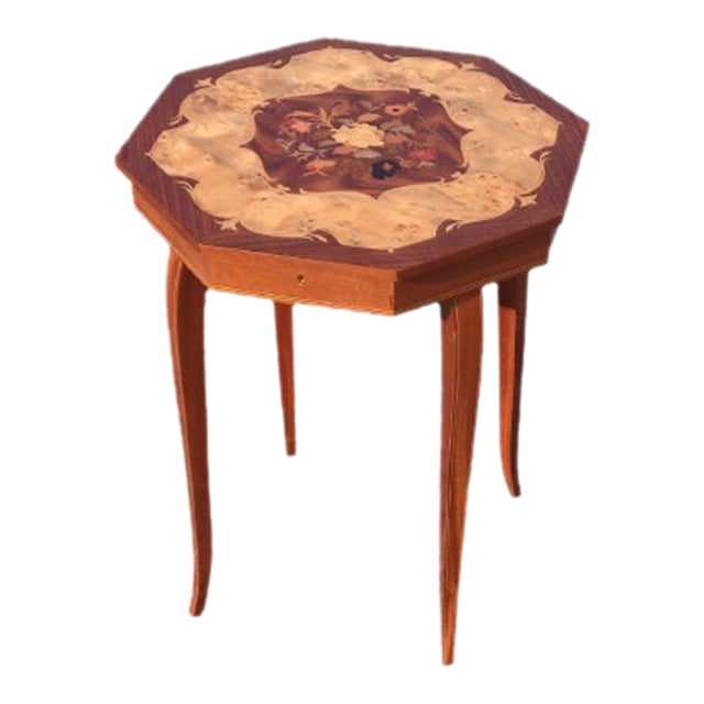 Vintage Italian Inlaid Wood Music Box Table Chairish