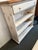 Late 20th Century Shabby Chic White + Tan Bookshelf, Vintage For Sale - Image 5 of 12