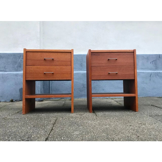 Brown Vintage Danish Teak Nightstands, 1970s, Set of 2 For Sale - Image 8 of 8