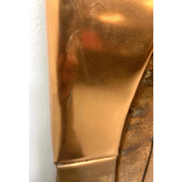 Modernist Abstract Copper Relief Wall Sculpture For Sale - Image 4 of 6