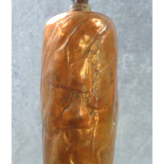 Art Nouveau Chiseled and Embossed Copper Table Lamp Attributed to Lisa Andersson Morell (Koppar-Lisa), Sweden, 1910s For Sale - Image 12 of 17