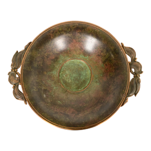 Carl Sorensen Art Deco Verdigris Bronze Centerpiece Bowl or Fruit Bowl