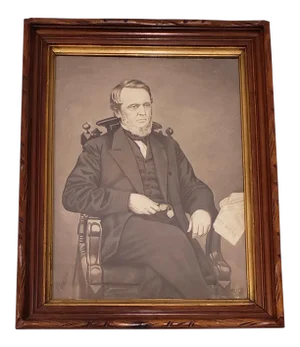 19th Century Graphite Portrait of a Man Reading the New York Times C.1890s