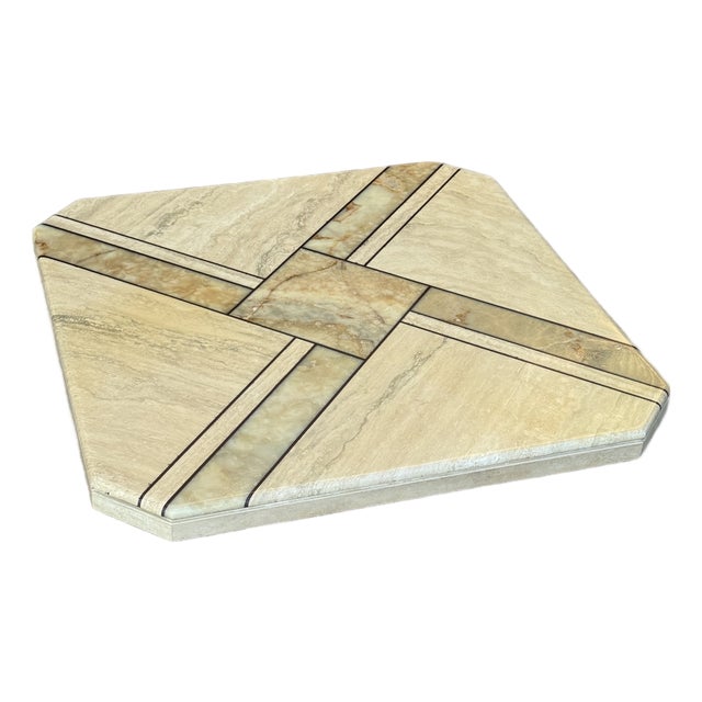 Vintage Maurice Villency Style Postmodern Marble, Onyx, & Travertine Coffee Table, C. 1970s-80s For Sale