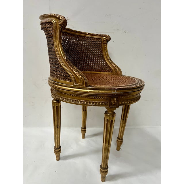 Louis XVI Style Armchair in Wood and Gilded Stucco For Sale - Image 18 of 18