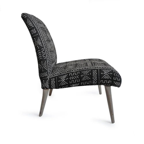 Mudcloth Black White Side Chair