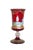 Vintage Italian Murano Hand Enameled Ruby Glass Chalice For Sale