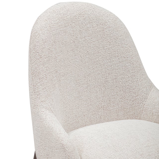 Wood Glendale Stone White Performance Chenille Dining Chair For Sale - Image 7 of 9