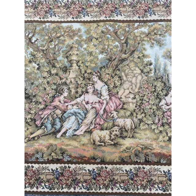 French Aubusson Jaquar Tapestry, 1980s For Sale - Image 14 of 17