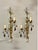 This elegant pair of Italian wall lights, dating from the 1950s, is crafted in gilt brass with refined Bohemian crystal...